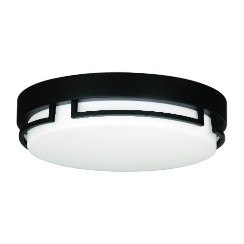Mission LED Medium Matte Black Flush Mount