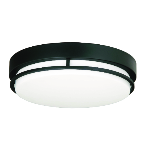 Framed Transitional LED Medium Matte Black Flush Mount